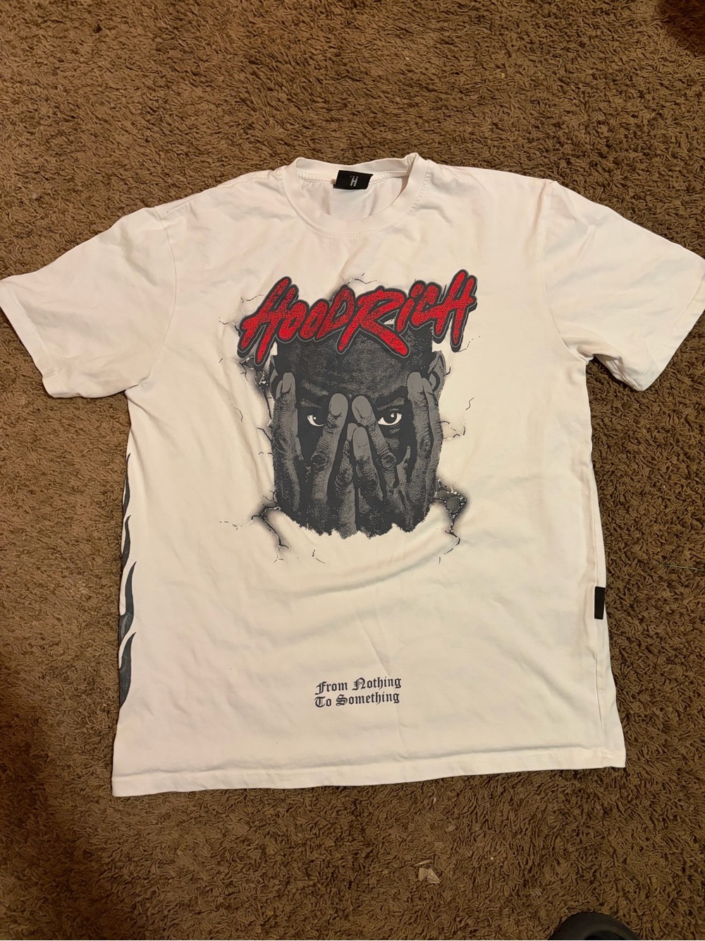 Hoodrich White Graphic Tee - From Nothing To Something